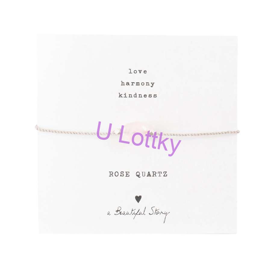 Drahokamová karta Rose Quartz stříbrný náramek