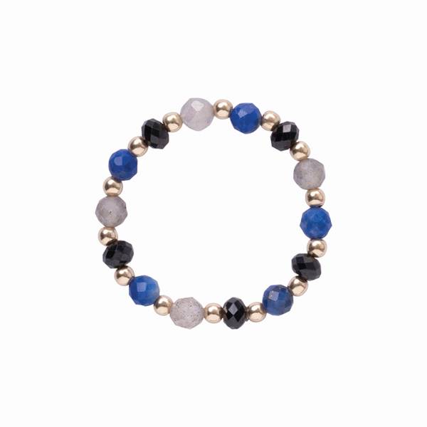 Prsten Labradorit, Lapis Lazuli, Onyx Černý