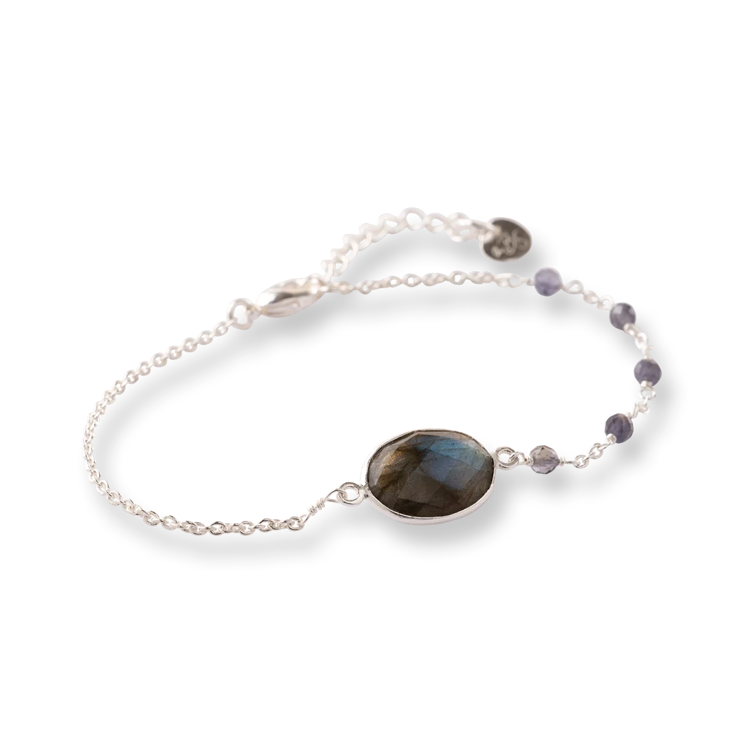 Nadějný náramek s Labradoritem a Iolitem
