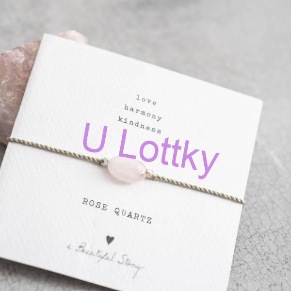 Drahokamová karta Rose Quartz stříbrný náramek
