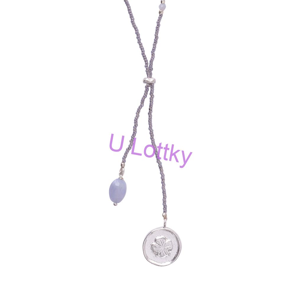 Modrý Krajkový Achát Náhrdelník