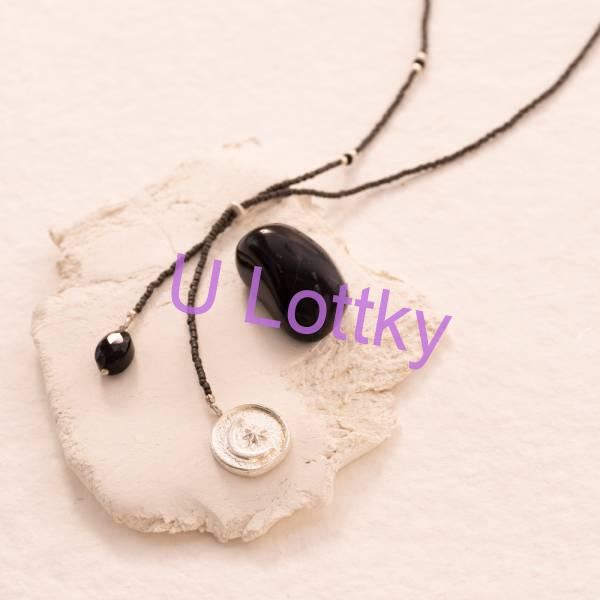 Černý Onyx stříbrný náhrdelník