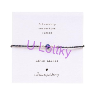 Lapis Lazuli, stříbrný, barevný  náramek